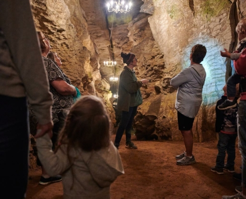 Laurel Caverns Tour Guide Giving Lighted Cave Tour