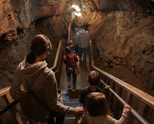 Laurel Caverns descending the Grand Staircase